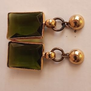 Gold plated 925 silver square earrings